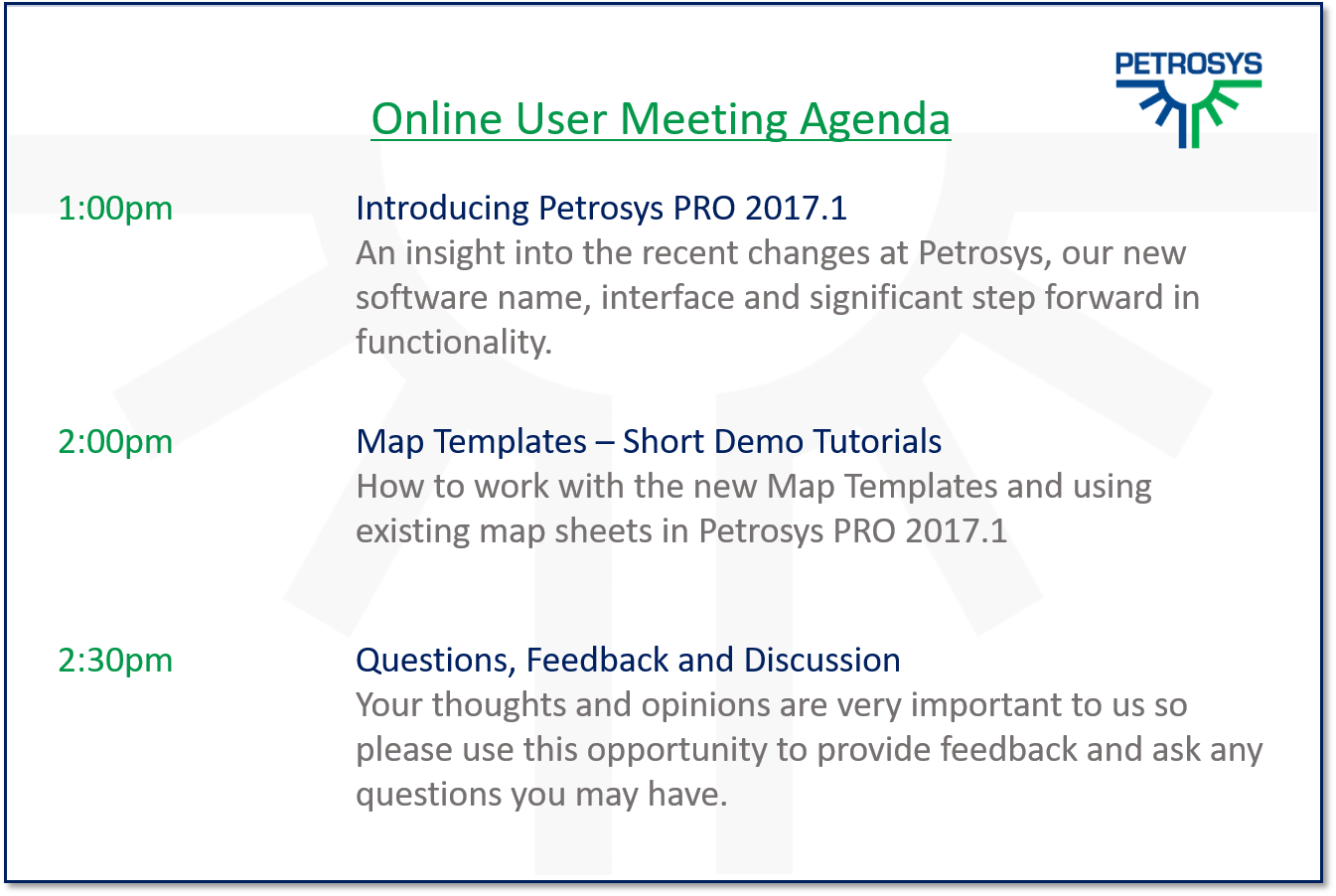 online meeting agenda
