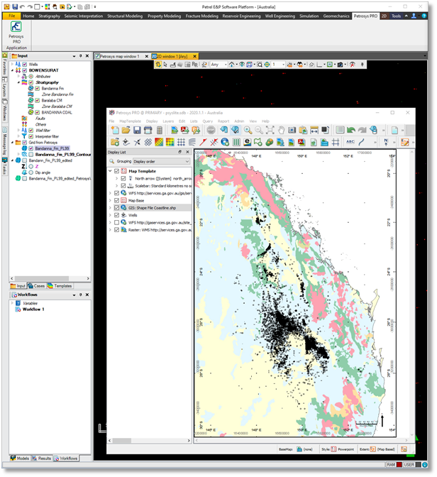 Petrosys PRO Map in Petrel