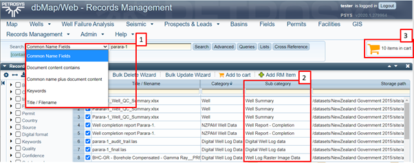 Petrosys Records Management (RM) module