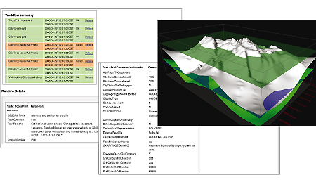 Workflow reporting, capture and auditing are critical to the effective management of the surface modeling and volume estimation process. 