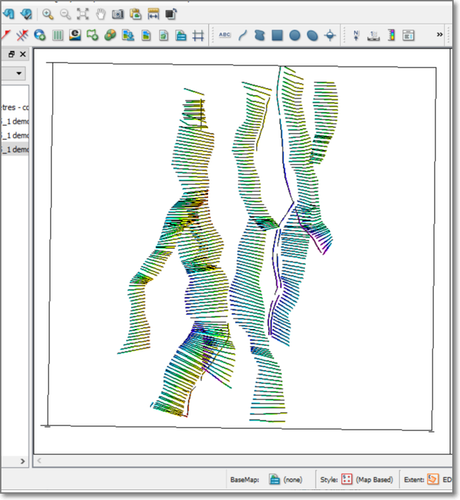 Petrosys PRO Fault Sticks on Map