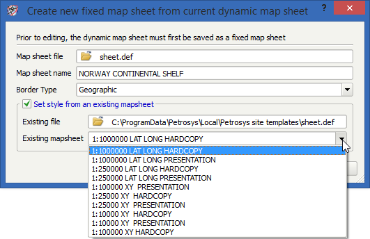 Create new fixed map sheet