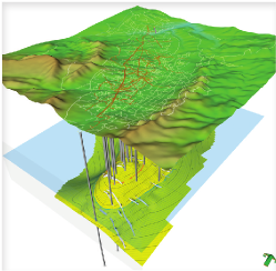 The Petrosys 3D Viewer combines the rich knowledge content of Petrosys maps with the 3D spatial rendering of subsurface features.