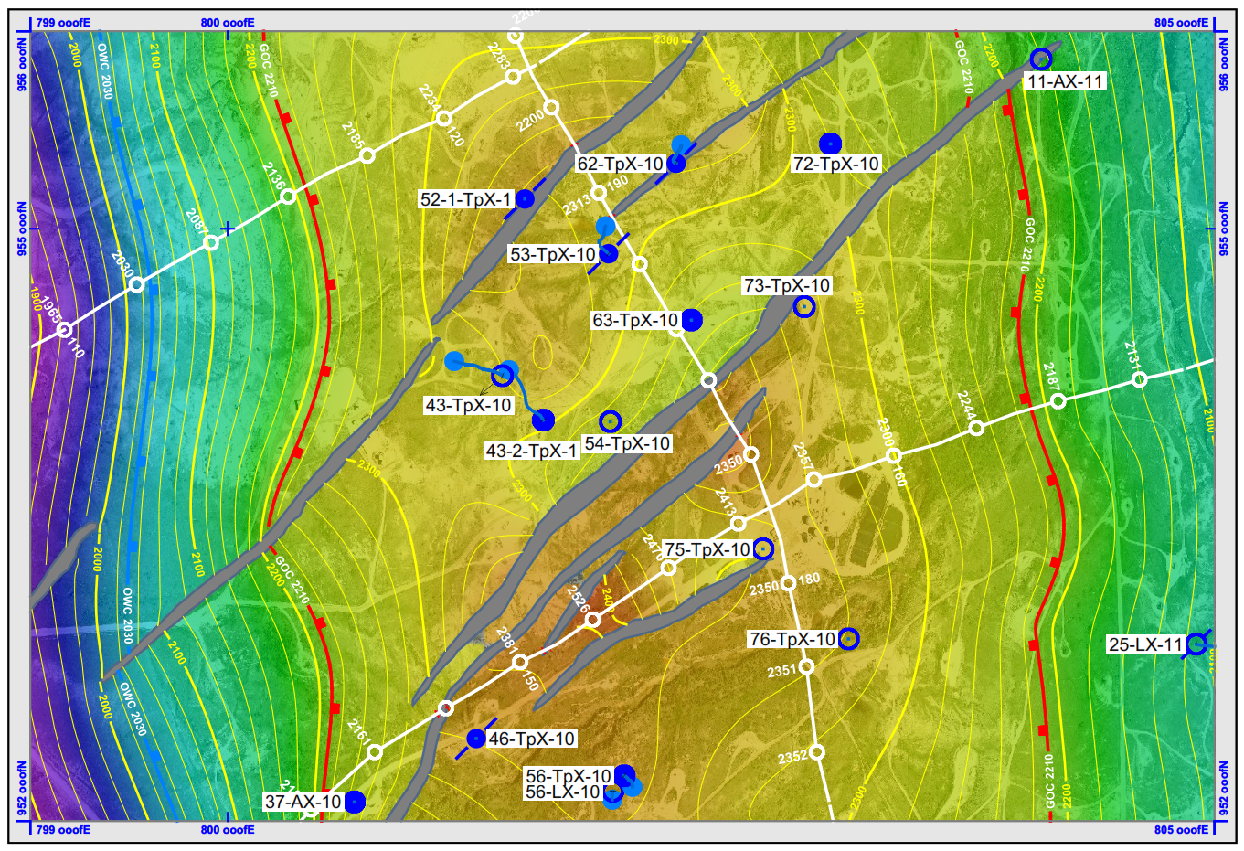 Insert translucent satellite imagery to add current surface facility knowledge