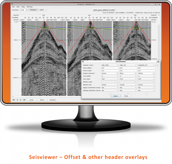 Seisviewer – Offset & other header overlays 