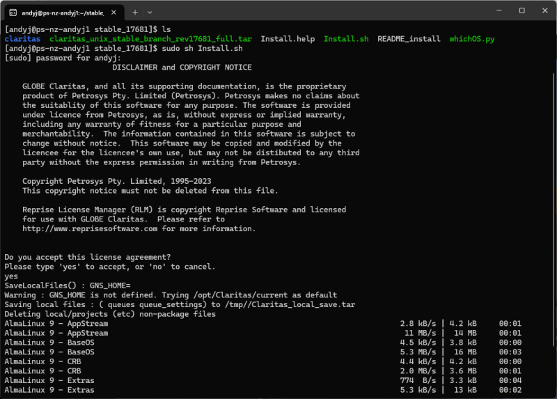 Claritas on Almalinux