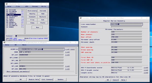 Claritas Job flow and MGEOM module and Geometry parameter form.