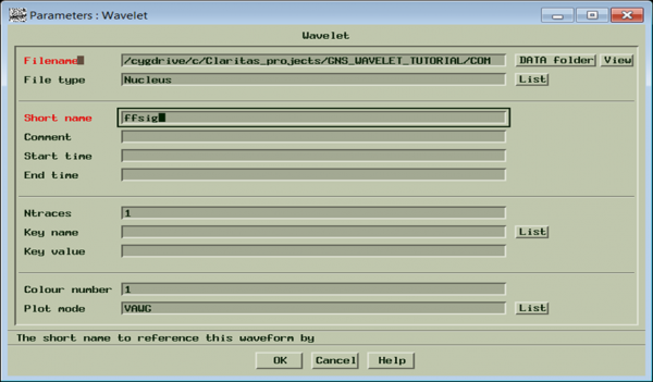 Paremeters: wavelet