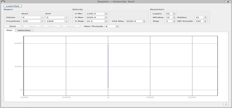 Raptor initial start-up and parameter form