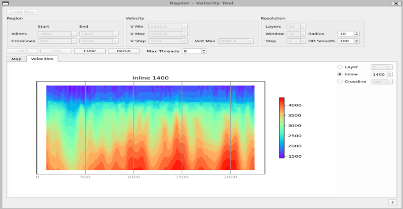 Raptor – QC display of output velocity field